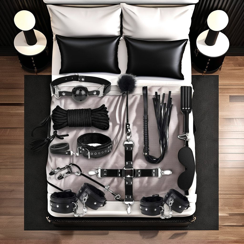 Netphi Bondage for Sex 11 Pcs BDSM Leather Bondage Sets Restraint Kits for Women and Couples