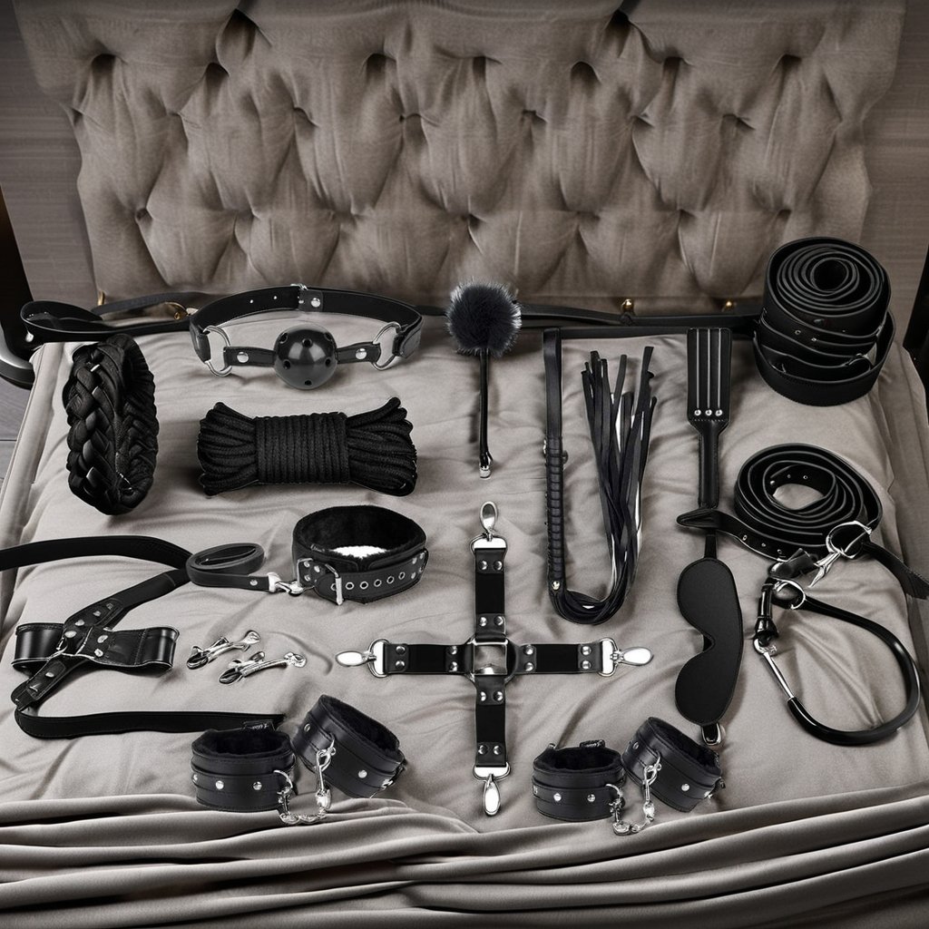 Netphi Bondage for Sex 11 Pcs BDSM Leather Bondage Sets Restraint Kits for Women and Couples