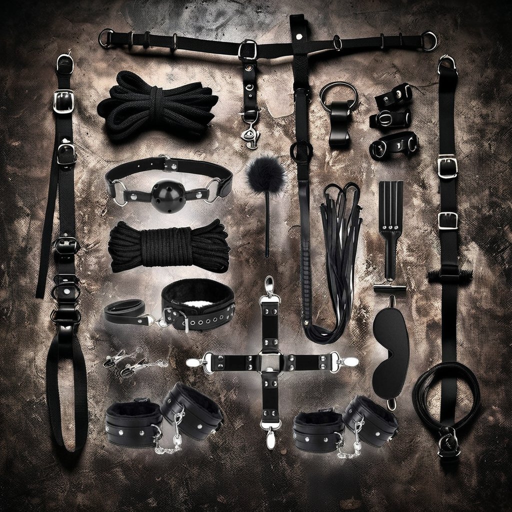 Netphi Bondage for Sex 11 Pcs BDSM Leather Bondage Sets Restraint Kits for Women and Couples