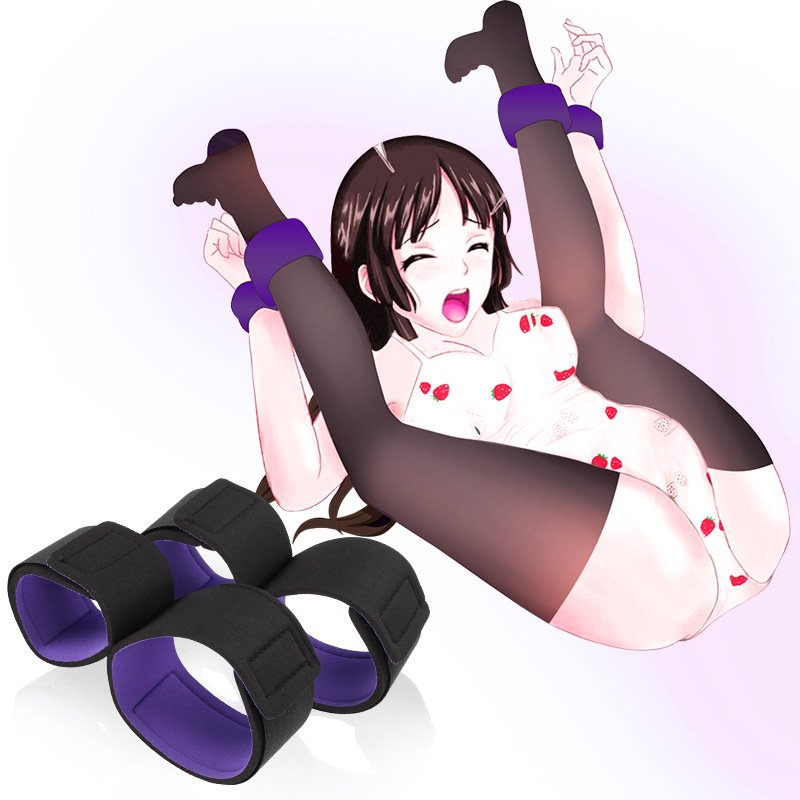 Open Leg Handcuff Wrist Ankle Purple Sexual Restraints Slave Neck Flirt Bdsm Bondage Leather Harness Sex Toys For Women Couples