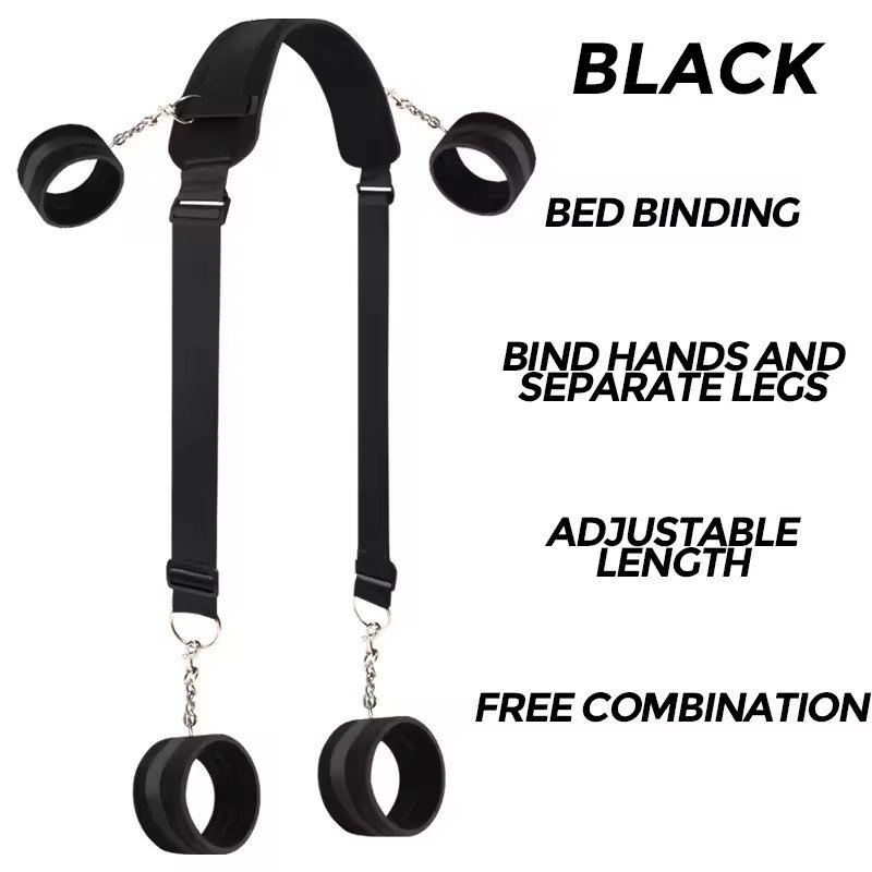 Spot goods Bondage Kits Black Pink Handcuff with Footcuff Bondage Gear Sex Toy For Women juguetes sexuales