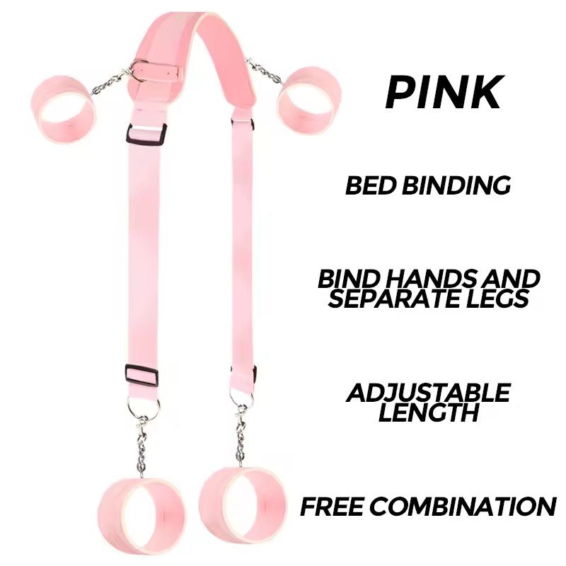 Spot goods Bondage Kits Black Pink Handcuff with Footcuff Bondage Gear Sex Toy For Women juguetes sexuales