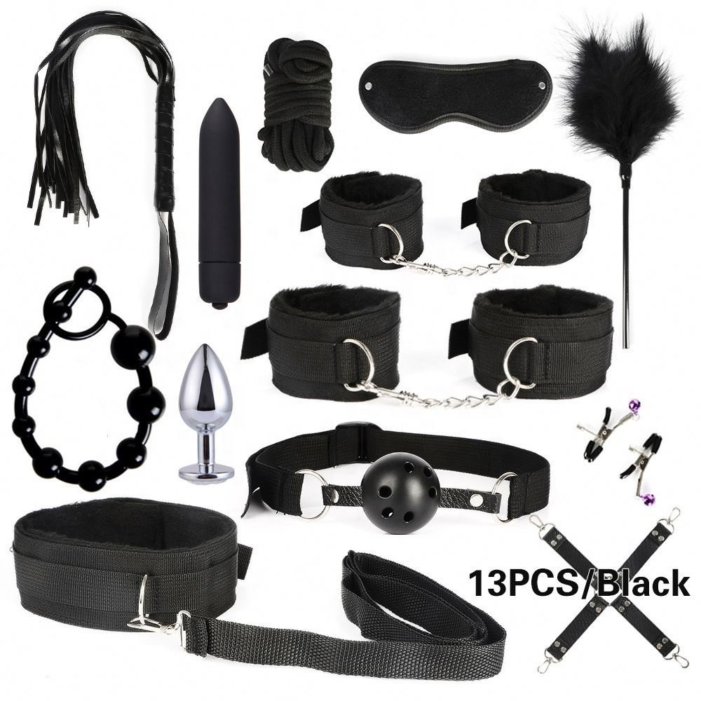 Girlspower SM Nipple Pliers Whip Leather Sex Exotic Toy bdsm Set Adult Hand cuffs Kit handcuffs for Couples Bondage Gear
