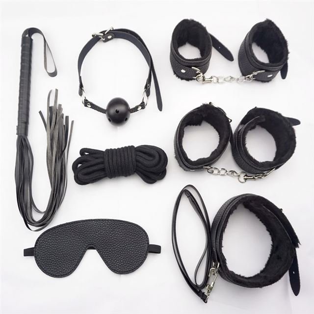 7 Pcs Bdsm Bondage Tool Fetish Sm Restraint Suit Adult Sex Toys For Woman And Men Couple Sex Game Rope Whip Mouth Ball Eyeblind