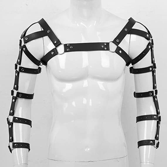 Leather Body Harness Men Pu Leather Chest Harness Belt Adjustable Sex SM Bondage Fetish