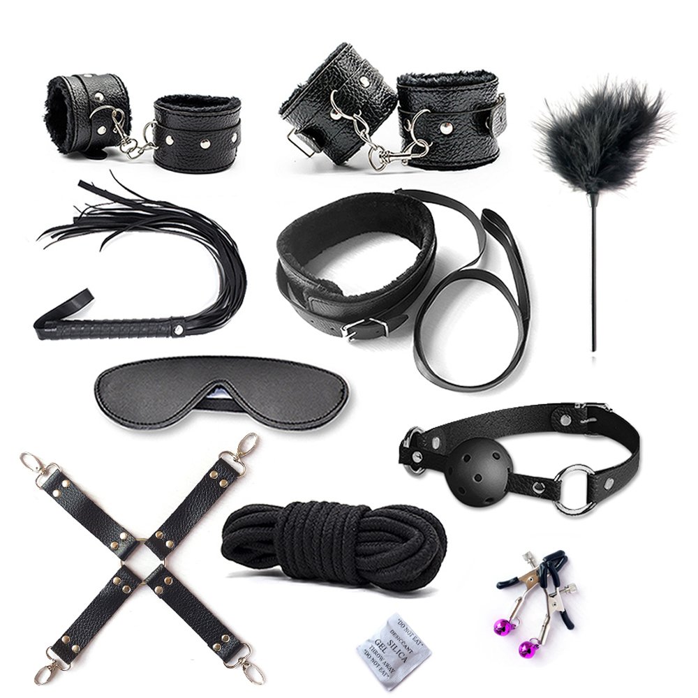 BDSM Sex Toys Erotic Sex Games Slave Restraint Bondage Gear 10PCS/Set Whip Hand Cuffs Adult SM Products For Woman Couples Bed