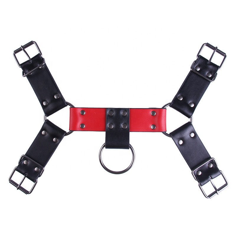 BDSM Slave Dog H Front Chest Harness BDSM Sex Restraint Body Harness Leather Bondage Gear for Men Pet play