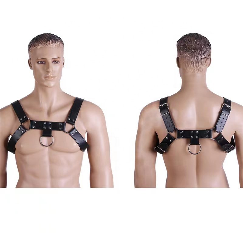 BDSM Slave Dog H Front Chest Harness BDSM Sex Restraint Body Harness Leather Bondage Gear for Men Pet play