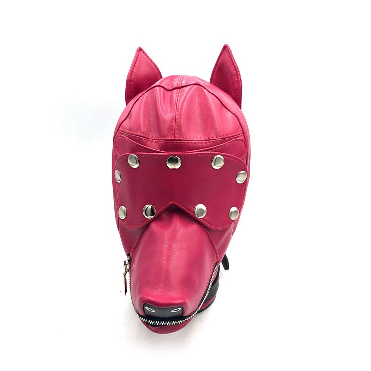 High Quality Sex Prop SM Leather Head Cover Sex Toys Bondage Pullover Dog Head Cover Sex Gear for Men and Women Face Shields
