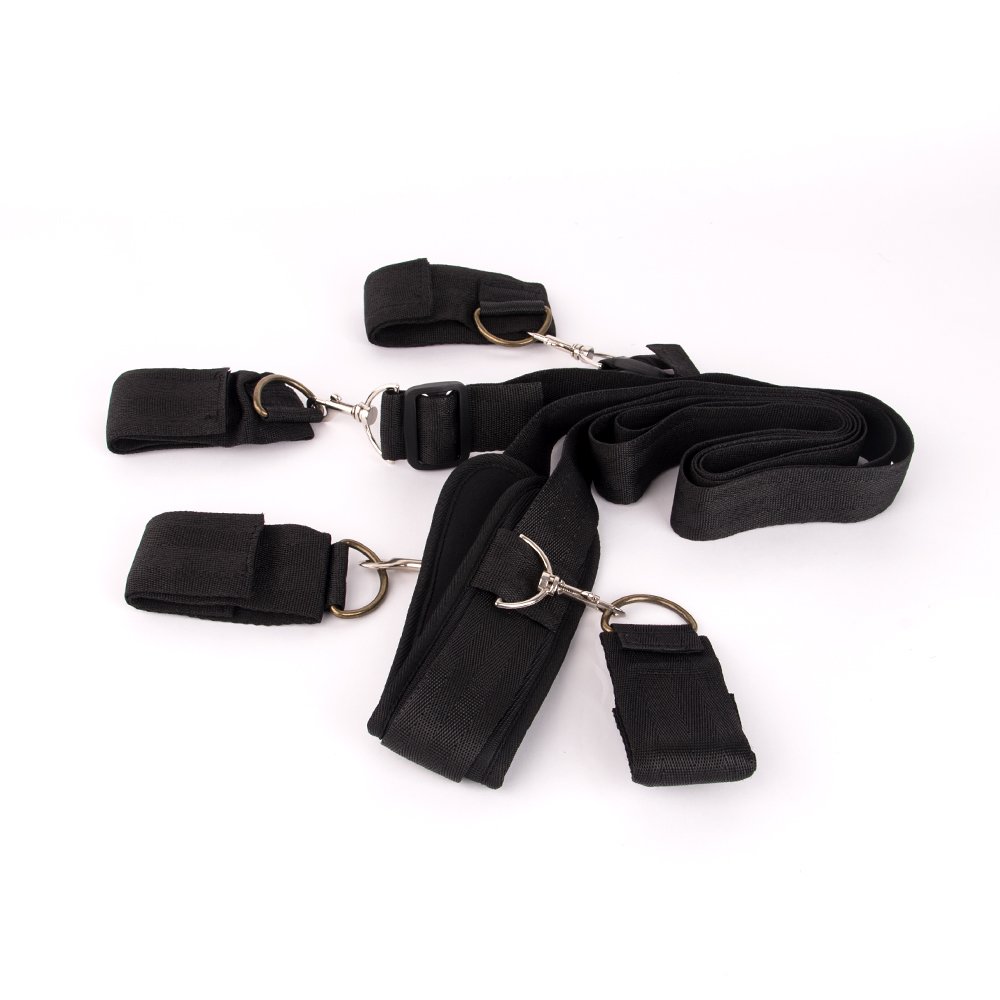 Neck Handcuffs Ankle Cuff Straps Leg Open Bed Bondage Adult Games BDSM Bondage Restraints Fetish Kit For Women Couple