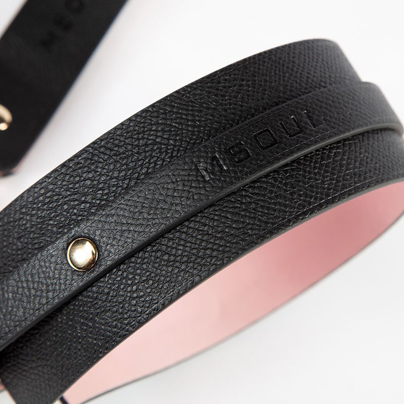 Black & Pink New Gear Real Leather Lingerie BDSM ISO BSCI Factory Andcuff Footcuff Bondage Kit Set for Adult