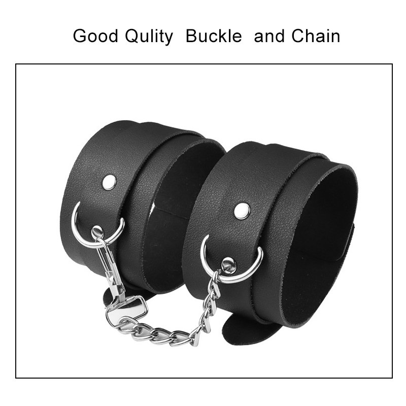 Black Pink Bondage Gear 8-Piece Plain Pattern Leather Set BDSM Collar Sex Toy for Adults Adult Juguetes Sexuales for Women
