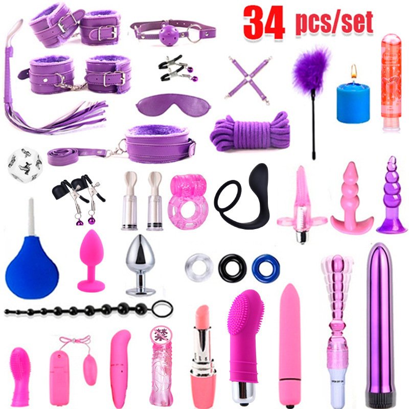 Factory Directly Selling Bdsm Restraints Kits Slave Game Gear Bondage Set Sm Anal Vibrator Accessories With Sex Toys For Couple