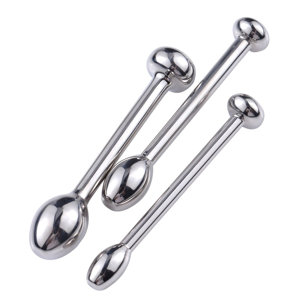 Men's BDSM Urethral Sounds Kit Oval Head Stainless Steel Penis Toys for Sex & Pain Bondage Gear