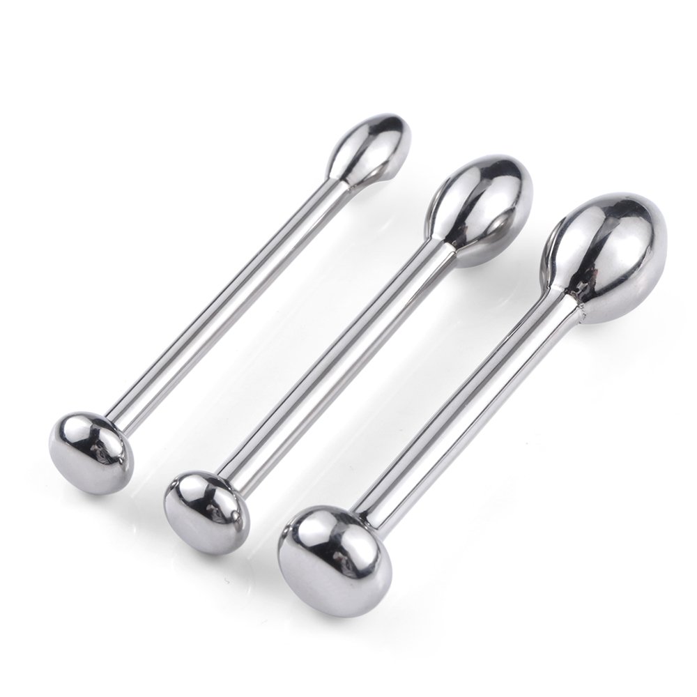 Men's BDSM Urethral Sounds Kit Oval Head Stainless Steel Penis Toys for Sex & Pain Bondage Gear