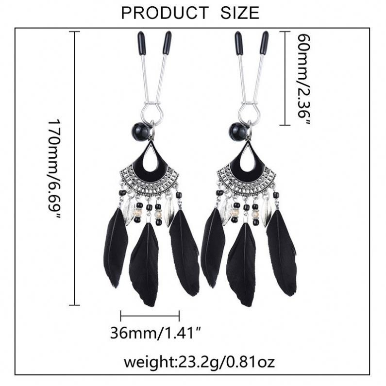 Sexy Nipple Toys for Women BDSM Bondage Gear with Feather Jewelry Nipple Clamps Sex Toys Juguetes Sexuales