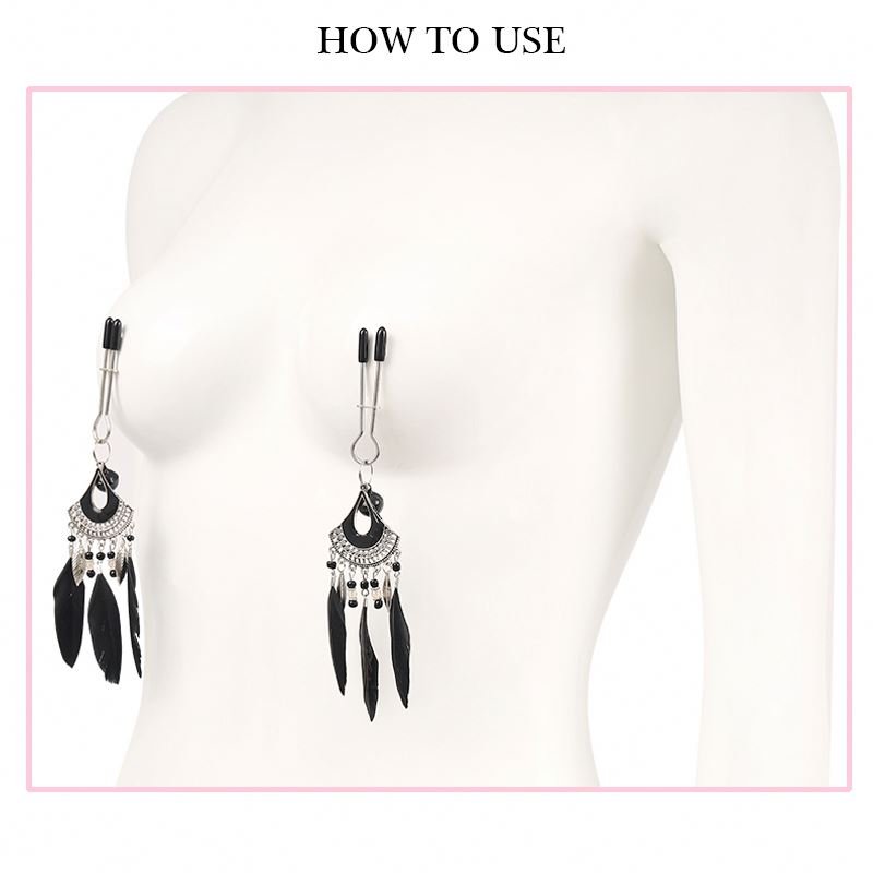Sexy Nipple Toys for Women BDSM Bondage Gear with Feather Jewelry Nipple Clamps Sex Toys Juguetes Sexuales