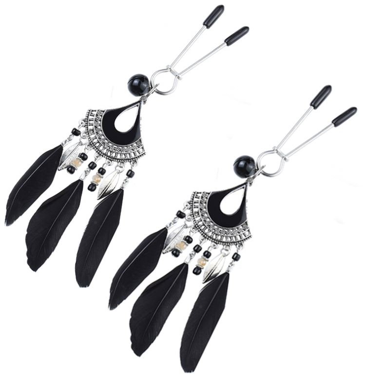 Sexy Nipple Toys for Women BDSM Bondage Gear with Feather Jewelry Nipple Clamps Sex Toys Juguetes Sexuales
