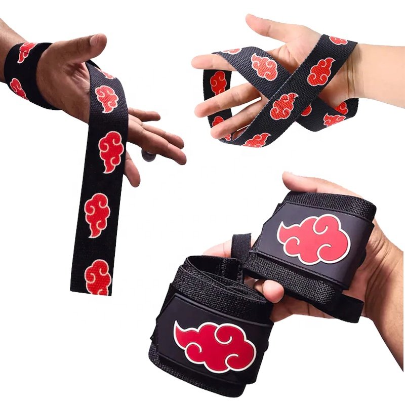 Custom logo webbing gym straps weight lifting wrist wraps wrist support bondage straps power lifting straps