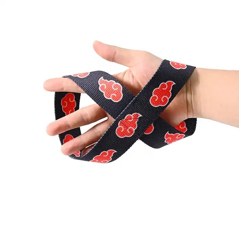 Custom logo webbing gym straps weight lifting wrist wraps wrist support bondage straps power lifting straps