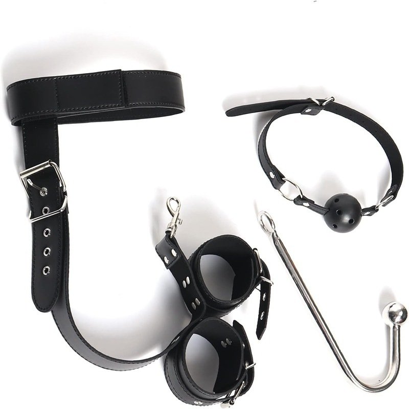 Chain Back Sex Handcuffs Collar Adjustable Bondage Gear BDSM Bondage Sex Restraints Set Couples Sex Toys