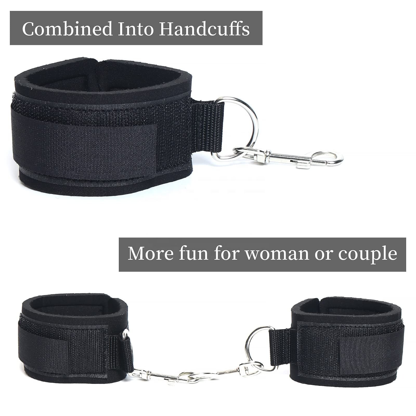Netphi Sex Bondage Wrist Thigh Cuffs Sex Toys for Women with Adjustable Leg Straps Handcuffs for Couple Beginner SM Game Play