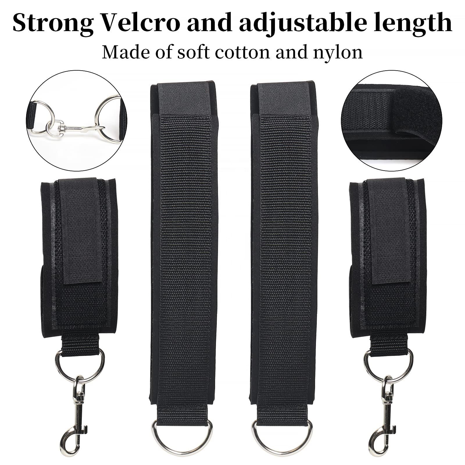 Netphi Sex Bondage Wrist Thigh Cuffs Sex Toys for Women with Adjustable Leg Straps Handcuffs for Couple Beginner SM Game Play