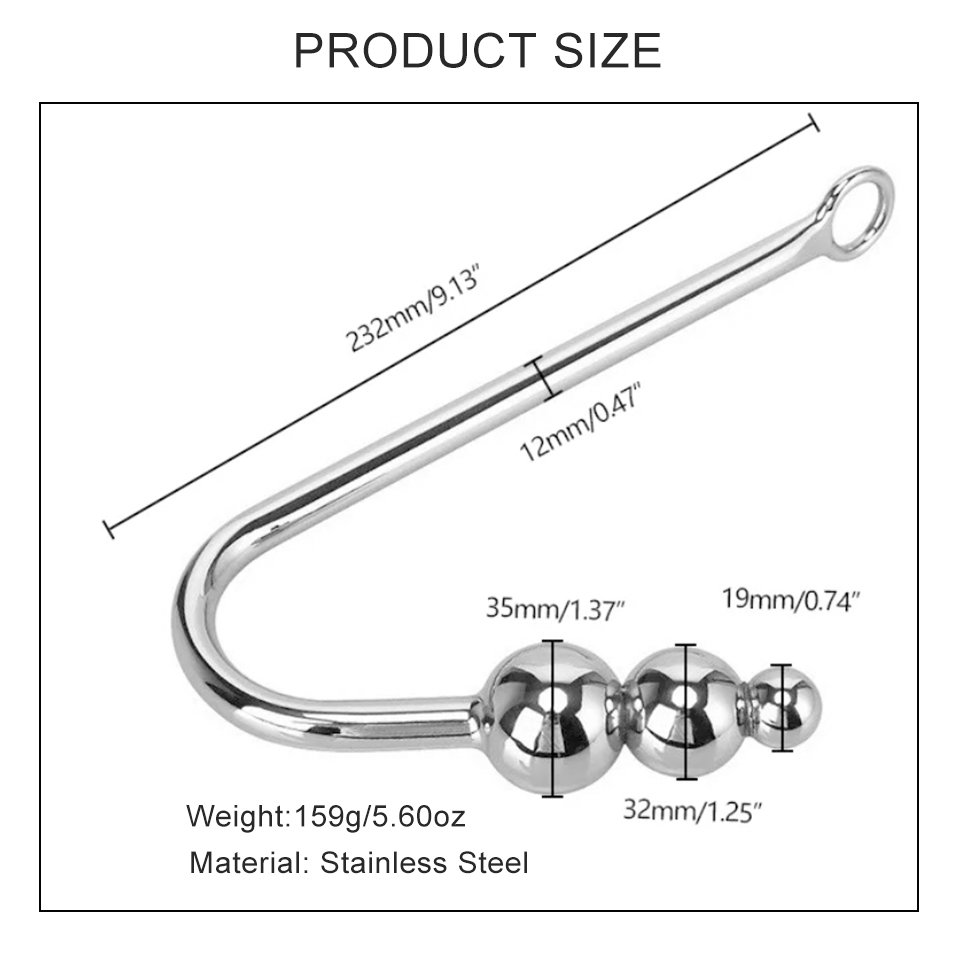 Anal Toys Stainless Steel 3 Balls Anal Hook Bondage Gear Butt Plug Toys For Women And Man juguetes sexuales