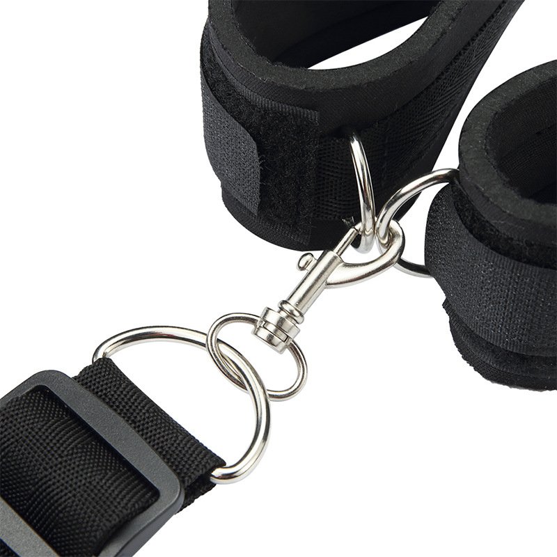 Bondage Gear Ribbon Material Bondage Kit Black Handcuffs with Mouth Ball Set Toys for Women juguetes sexuales