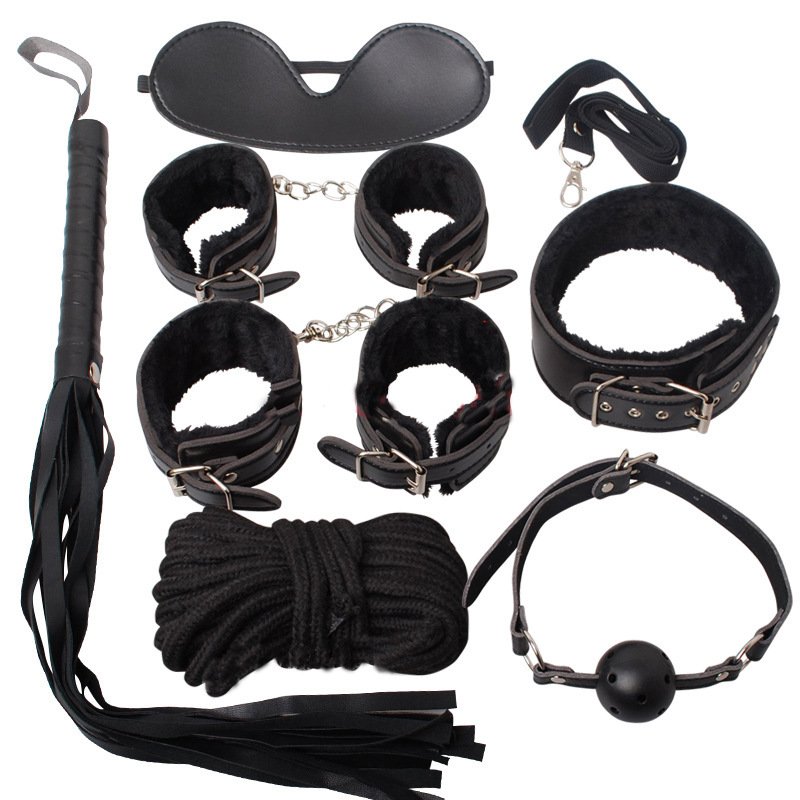 Wholesale Bdsm SM Adults Couple Kit PU Leather Restraint Fetish Sex Toys Includes Bondage Gear and Blindfold