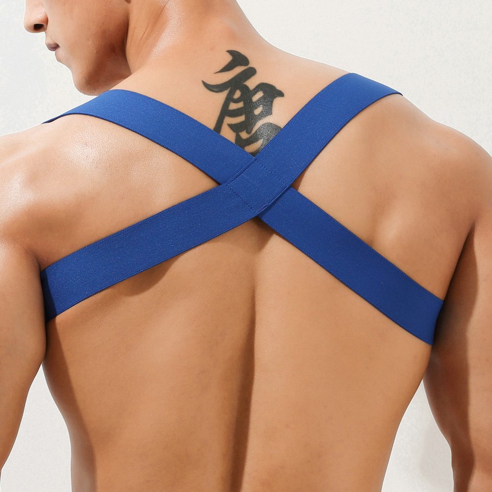 Gay sexy elastic shoulder strap bondage gear chest belt man harness men shoulder bondage