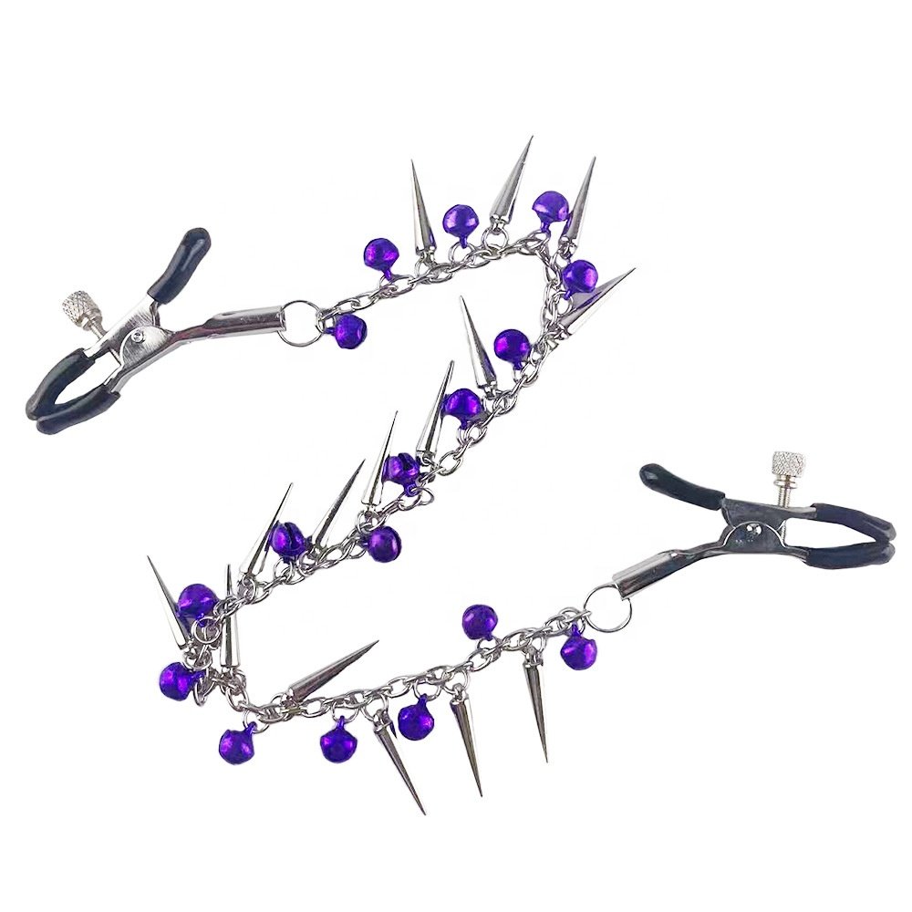 Nipple Clamp with Chain Breast Bell Ring Nipple Stimulator BDSM Restraint Kits Adult Sex Toys for for Women Solo Play