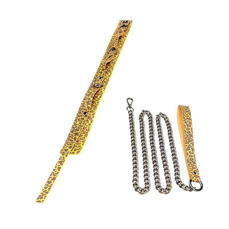 Erotic BDSM Microfiber Bondage Set Leopard Print Sexy SM Game Slave sm Adult Products Couples Toys Women Bondage Gear