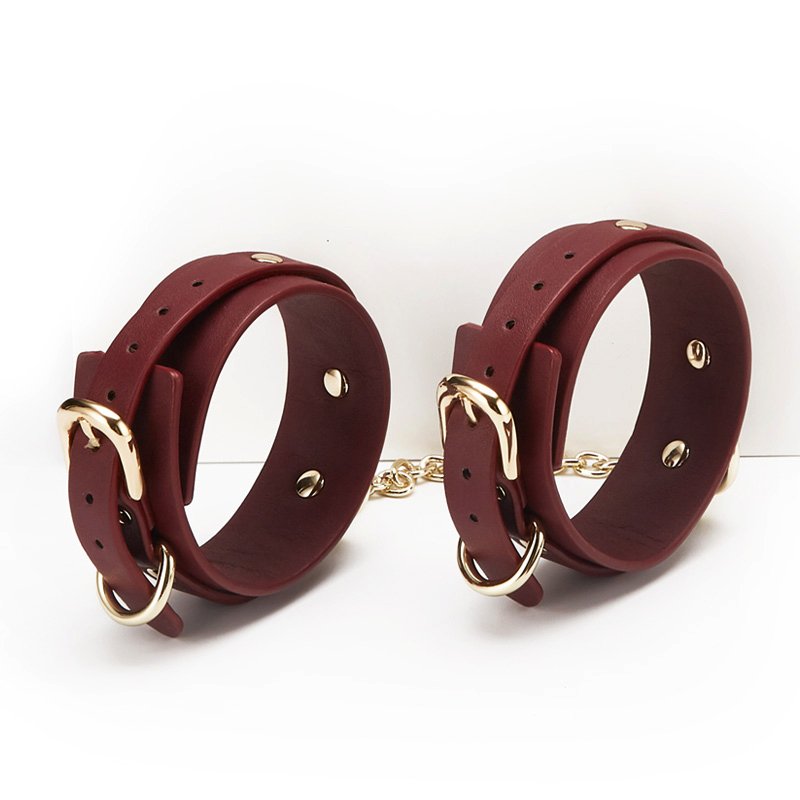 Bdsm Toys Leather Bondage Set For Wine Red SM Leather Bdsm Bondage Kit Leather Bondage Gear