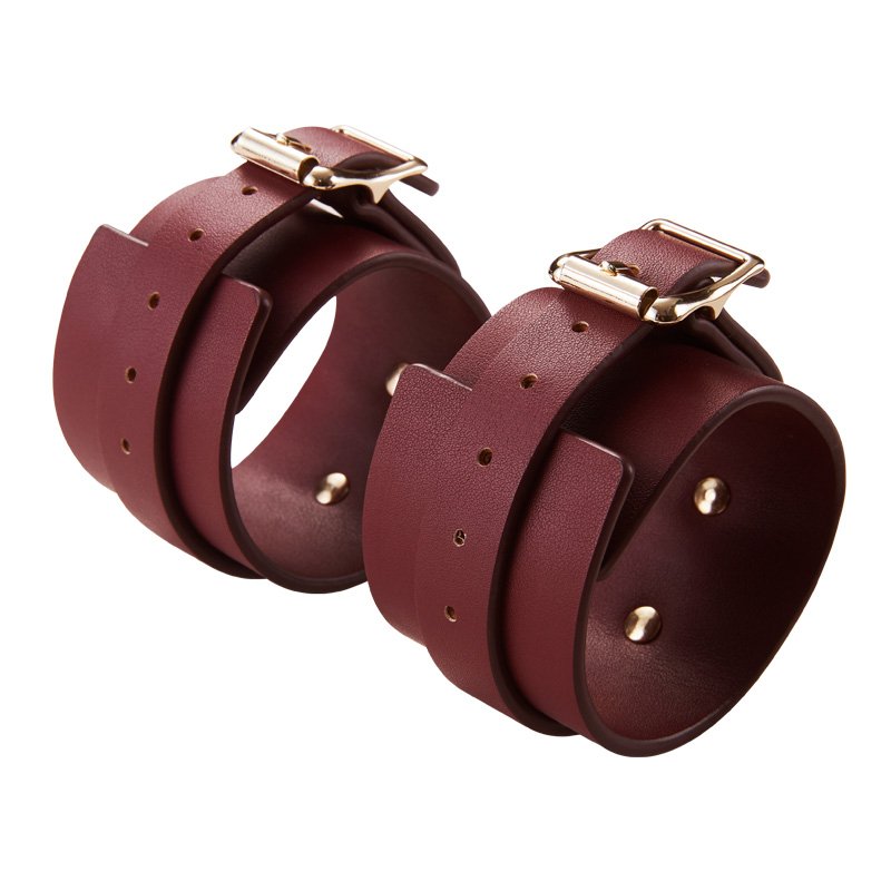 Bdsm Toys Leather Bondage Set For Wine Red SM Leather Bdsm Bondage Kit Leather Bondage Gear
