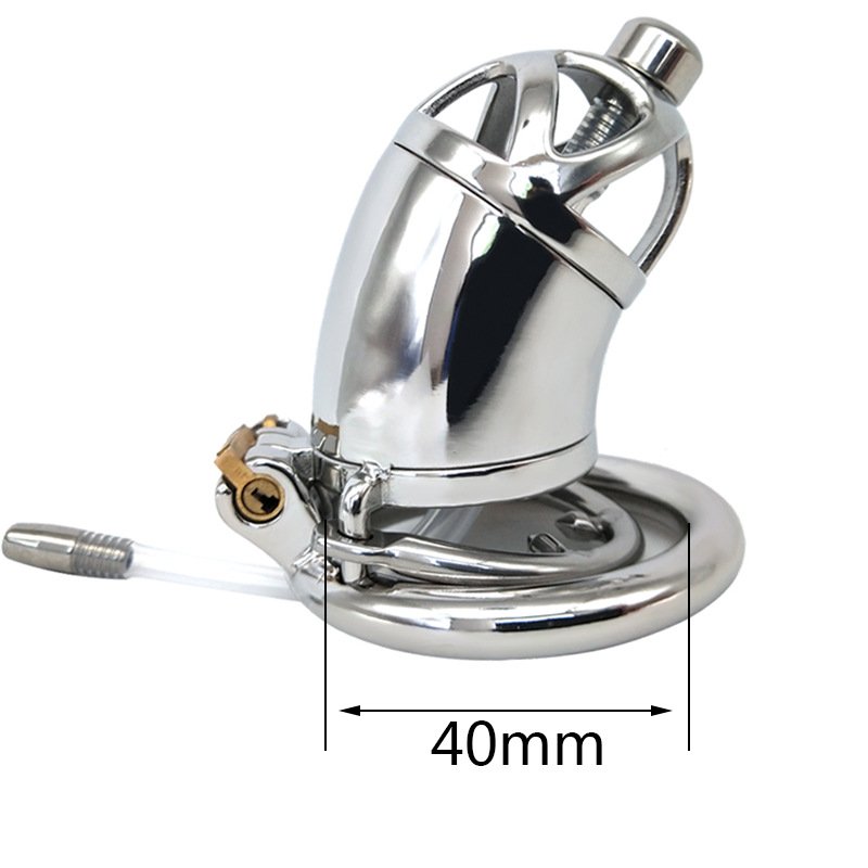 Men's New Stainless Steel CB Lock Replacement Toy Metal Chastity Lock with Conduit Sex Gear for Bondage