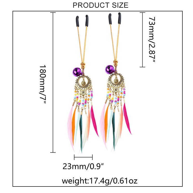 Sexy Color BDSM Bondage SM Toys Nipple Clamps with Feather Sex Toys for Women Nipple Toys Nipple Juguetes Sexuales