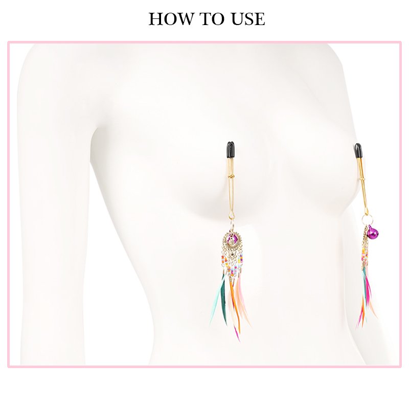 Sexy Color BDSM Bondage SM Toys Nipple Clamps with Feather Sex Toys for Women Nipple Toys Nipple Juguetes Sexuales