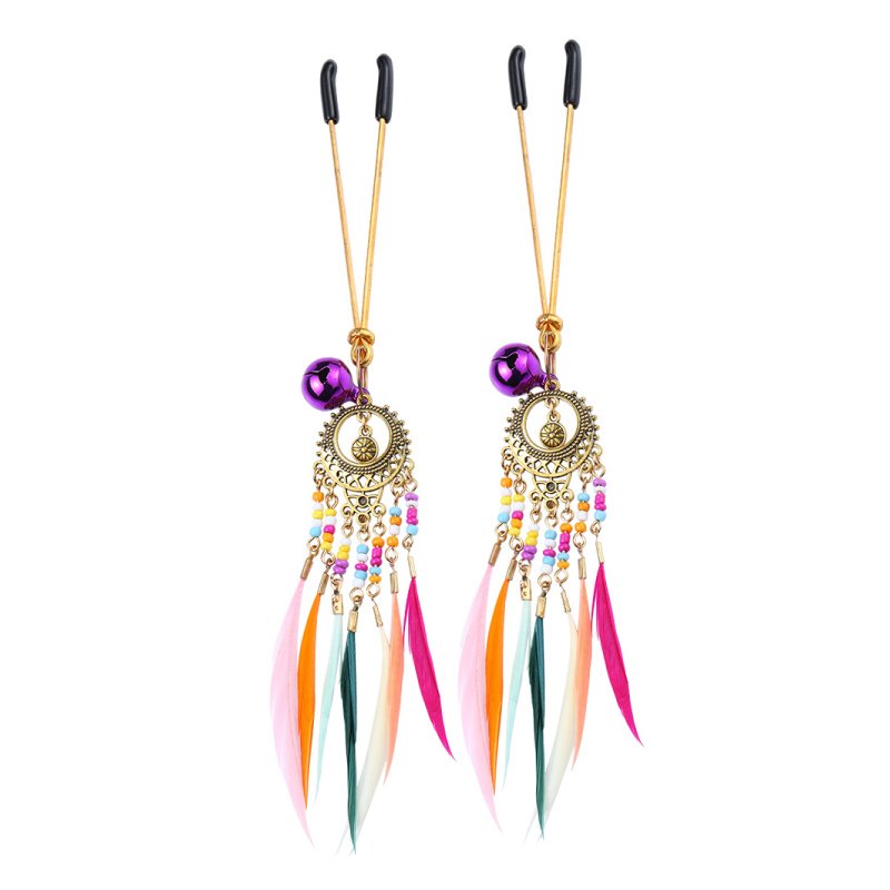 Sexy Color BDSM Bondage SM Toys Nipple Clamps with Feather Sex Toys for Women Nipple Toys Nipple Juguetes Sexuales
