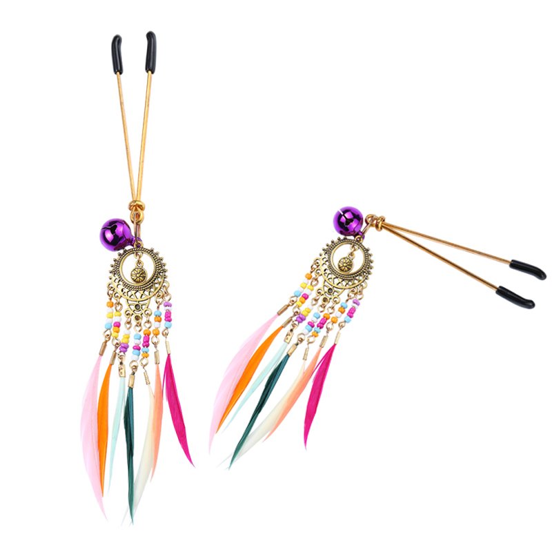 Sexy Color BDSM Bondage SM Toys Nipple Clamps with Feather Sex Toys for Women Nipple Toys Nipple Juguetes Sexuales
