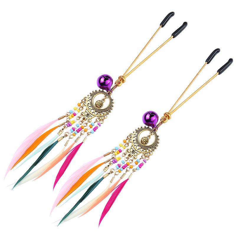 Sexy Color BDSM Bondage SM Toys Nipple Clamps with Feather Sex Toys for Women Nipple Toys Nipple Juguetes Sexuales