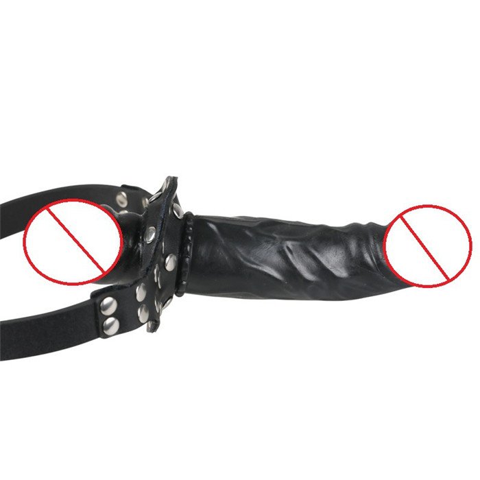 Hotselling SM Bondage Breathable double head realistic dildo Mouth Ball Gag with PU strap fetish costume restraint toys