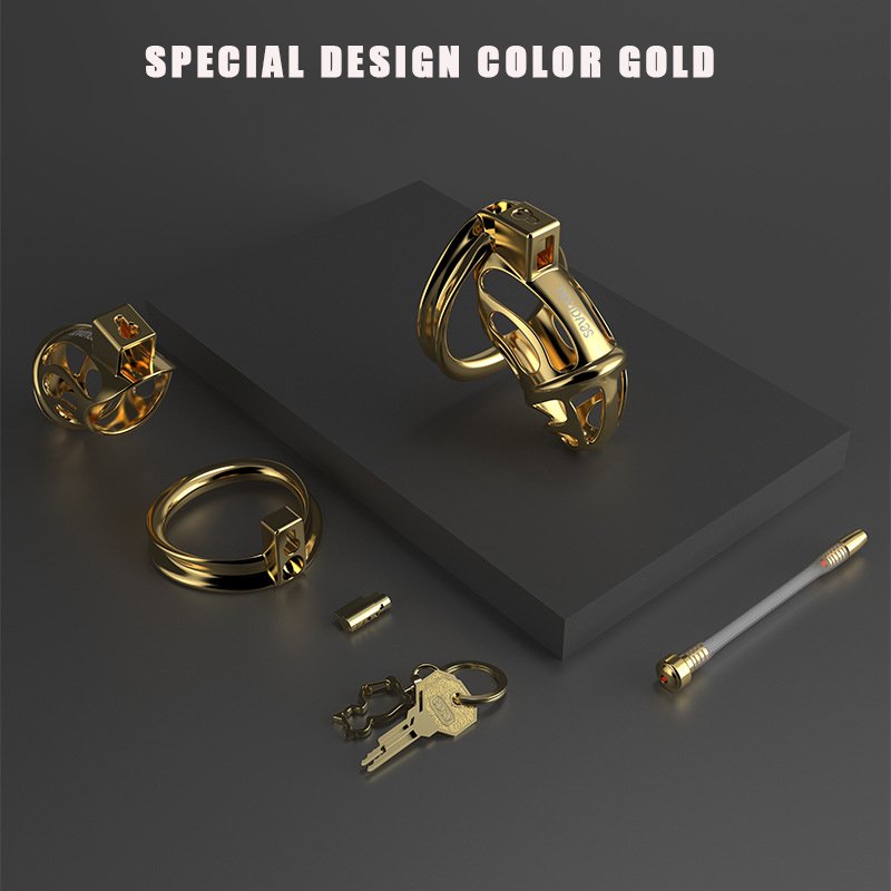 REDBURG SEVANDA Gold Metal Chastity Cage Penis Lock Sex Toys for Men Used in Bondage Gear for Sex Games and Juegos Sexuales SM