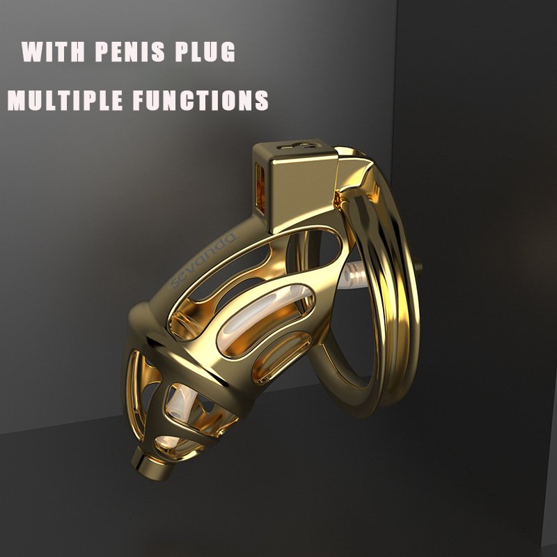REDBURG SEVANDA Gold Metal Chastity Cage Penis Lock Sex Toys for Men Used in Bondage Gear for Sex Games and Juegos Sexuales SM