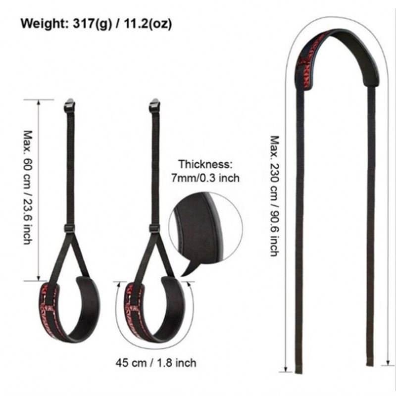 BDSM Sex Bondage Set with Handcuffs and Leg Straps Cuffs Adjustable Wrist Sex Bondage Legs Restraints Set Sex Toys