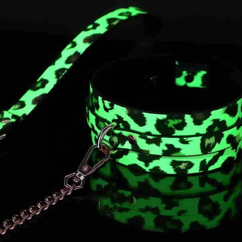 leopard print luminous Hot Sell China Factory 7 pieces/set leather BDSM bondage set restraints kit for women couple
