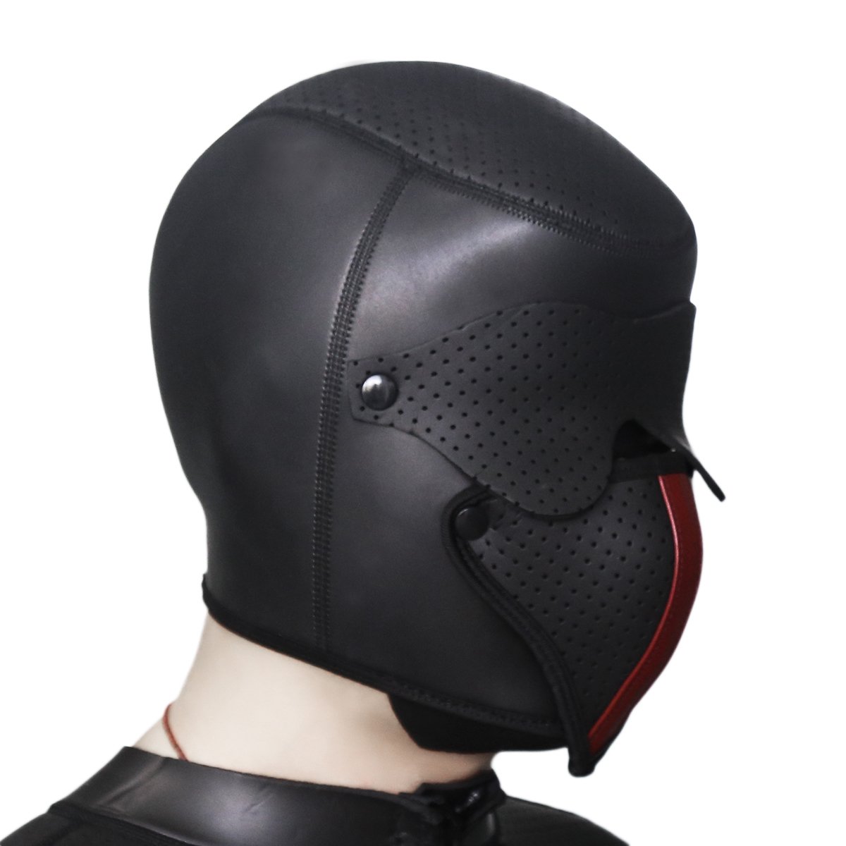 BDSM Bondage Sex Neoprene Hood With Detachable Muffle Eye Mask,Slave Head Gear Mask Hood For Couples Adult Games