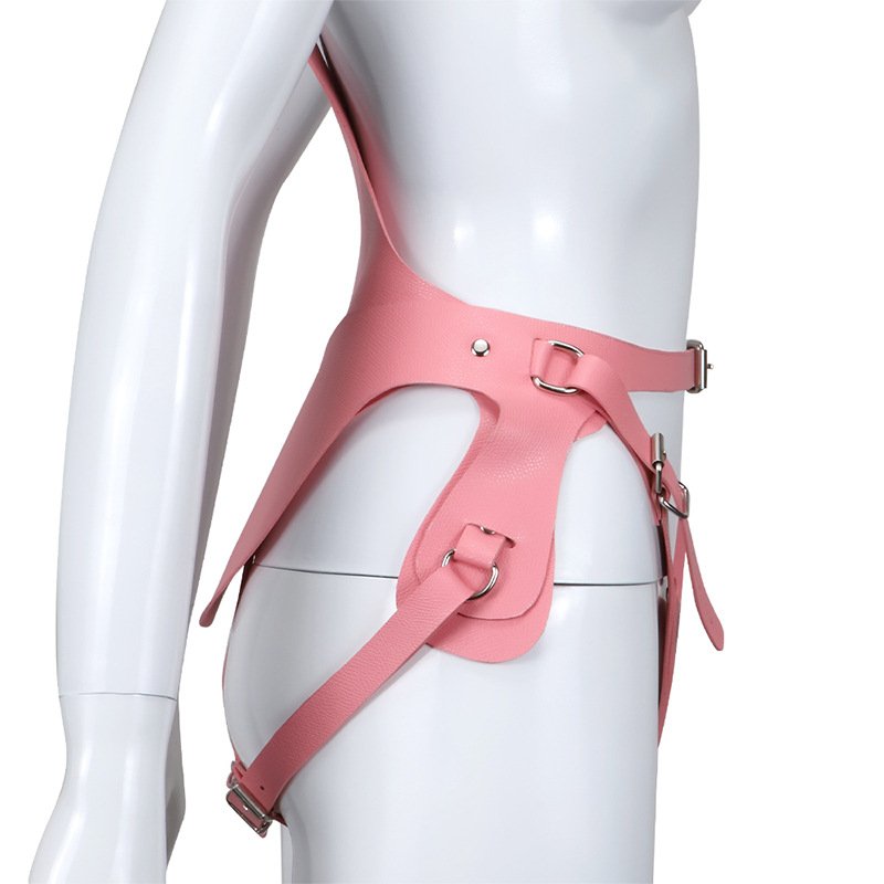 Ninghao Leather Strap On Harness Dildo Pants Sex Bondage Gear For Les Pink Strap On For Girl Adult Game