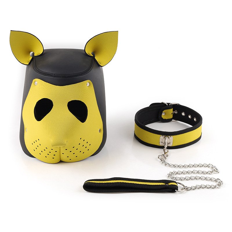 Exotic Accessories Erotic Fetish BDSM Hood Slave Collar Bondage Gear Set Sexy Cosplay Adult Games SM Toys Fox Sex Products%