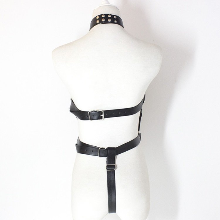 Sexy Lingerie Adjustable Leather Bondage Gear Bodysuit Leather Body Harness For Women